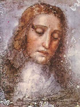  Leonardo  Da Vinci Christ's Head oil painting picture
